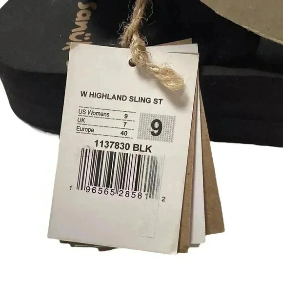 Sanuk Highland Sling ST Soft Top Womens 9 Black Platform Sandals Slip On NEW - Picture 9 of 12